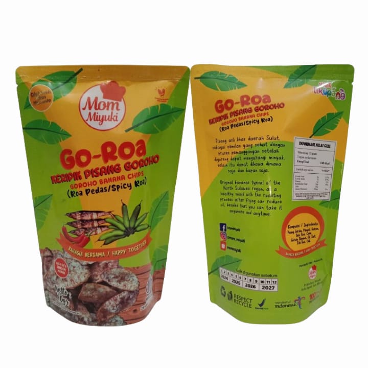 Keripik pisang goroho pedas rasa roa pedas